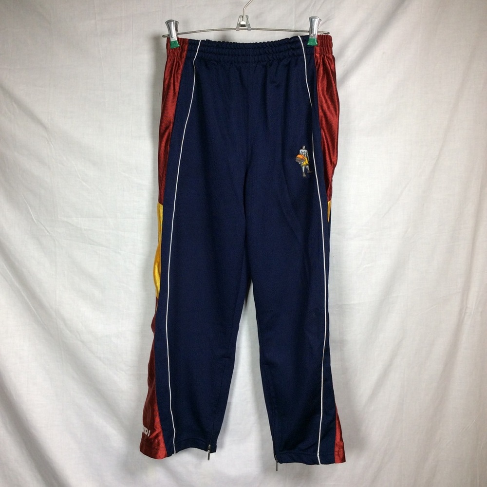 And1 Boys Navy Blue/Burgundy/Yellow Sweatpants, Sz M Dazzle